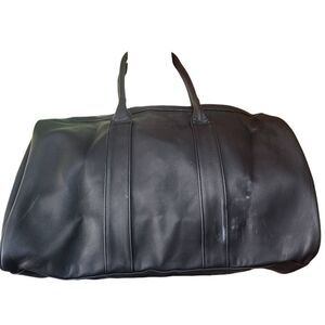 Calvin Klein Fragrances Black Faux Leather Duffle Bag